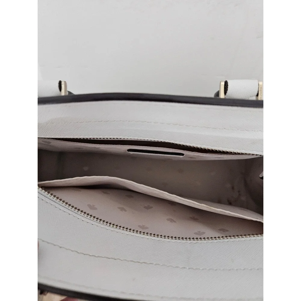Kate Spade Cedar Street Small Hayden Satchel White Black Leather Crossbody Bag